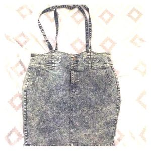 Acid Wash Denim Overall Skirt!